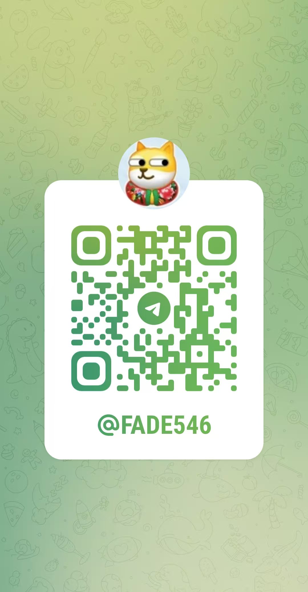 Telegram QR Code for @fade546